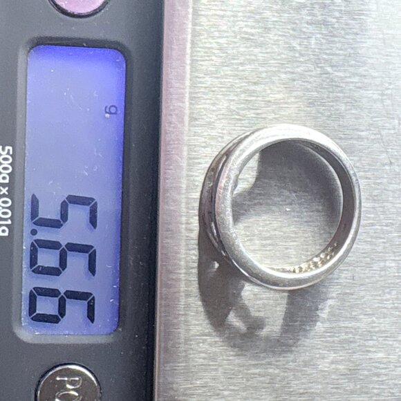 VTG Sterling Silver 925 Openwork Dolphin Design Tapered Band Ring Size 7.25 - Picture 7 of 8